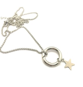 Chaine avec mousqueton (2.5cm)  pour pendentif ou charms acier inoxydable