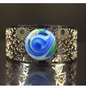 cabochon artisanal en verre...