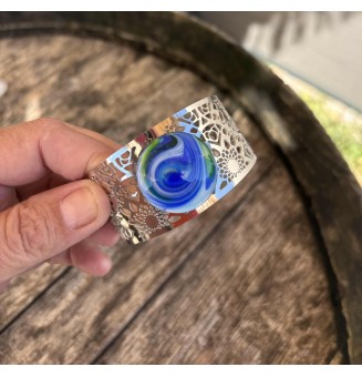cabochon artisanal en verre pour bague ou collier interchangeable en verre  (sans le support )