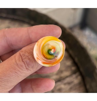 cabochon artisanal multicolore en verre pour bague ou collier interchangeable en verre  (sans le support )