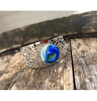 cabochon artisanal en verre pour bague ou collier interchangeable en verre  (sans le support )