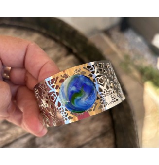 cabochon artisanal en verre pour bague ou collier interchangeable en verre  (sans le support )