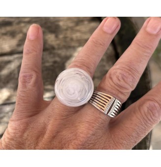 cabochon artisanal en verre pour bague ou collier interchangeable en verre  (sans le support )