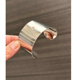 Bracelet manchette réglable pour cabochon interchangeable - acier inoxydable