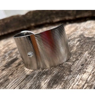 Bracelet manchette réglable pour cabochon interchangeable - acier inoxydable