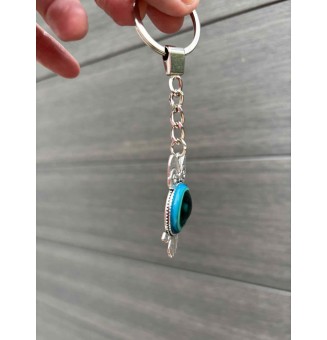Bijou de sac / Porte-clés Hibou avec cabochon en verre – Création artisanale Liloo Créations