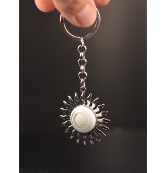 Bijou de sac & porte-clés Soleil en verre filé – Liloo Créations - blanc