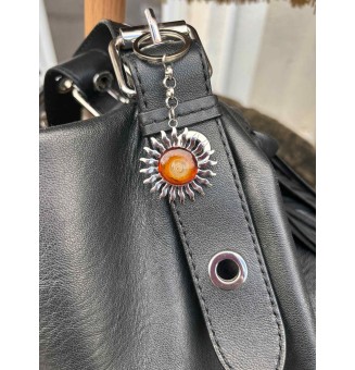 Bijou de sac & porte-clés Soleil en verre filé – Liloo Créations - dégrad ambré