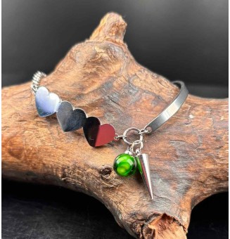 Bracelet demi-jonc en acier...