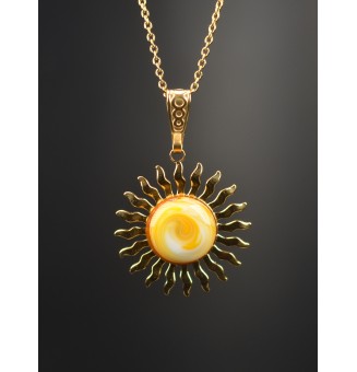 Collier Soleil JAUNE en...