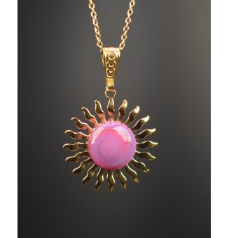 Collier Soleil Violet rosé...