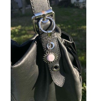 Bijou de sac & porte-clés Soleil en verre filé – Liloo Créations - ROSE OPALE