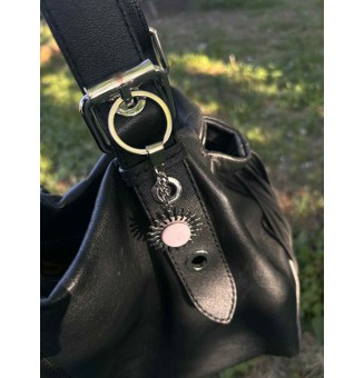 Bijou de sac & porte-clés Soleil en verre filé – Liloo Créations - ROSE OPALE