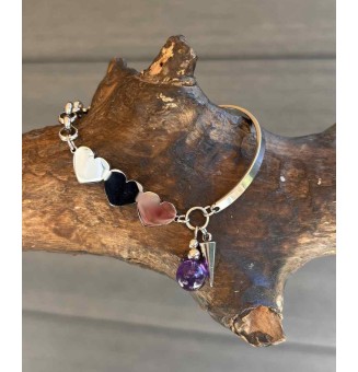 Bracelet demi-jonc en acier...