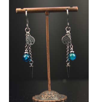 Boucles d'Oreilles en Perles de Verre bleu/vert  – Élégance et Modernité