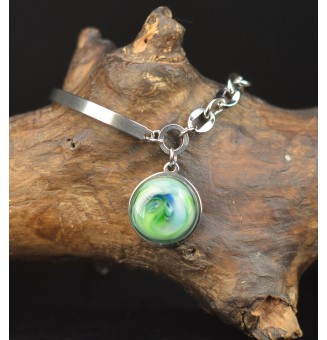 Bracelet demi-jonc en acier...