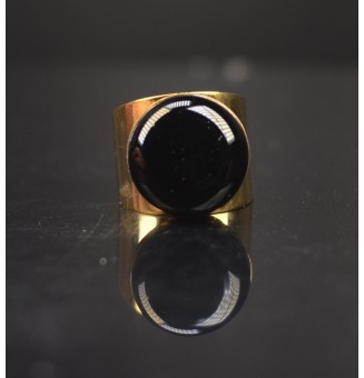 Bague Large Dorée avec...
