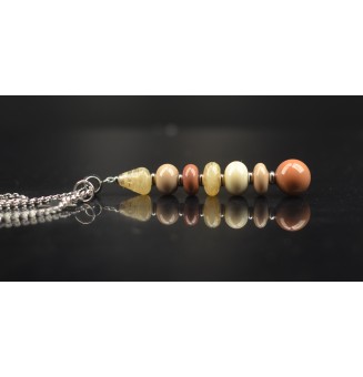 Collier "Éclat de Joie "couleurs automnales" en perles de verre filé - acier inoxydable