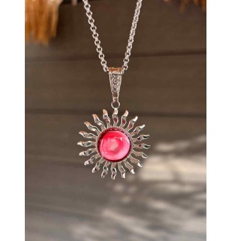 Collier Soleil Rose en...