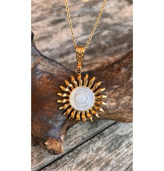 Collier Soleil BLANC en...