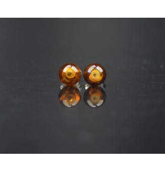Puces d’oreilles en verre "dégradé ambré – Élégance discrète