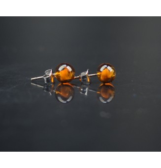 Puces d’oreilles en verre "dégradé ambré – Élégance discrète