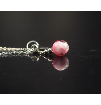Collier court “Éclat rose”...