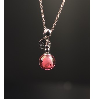 Collier court “Éclat rose” en perle de verre filée – création artisanale