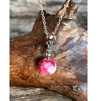 Collier court “Éclat rose”...