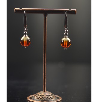Boucles d’oreilles “Dégradé Ambré” – Élégance artisanale et chaleur automnale