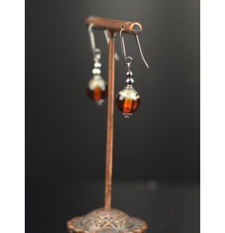 Boucles d’oreilles “Dégradé Ambré” – Élégance artisanale et chaleur automnale
