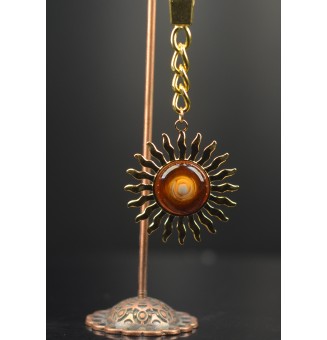 Bijou de sac & porte-clés Soleil en verre filé – Liloo Créations - dégrad ambré