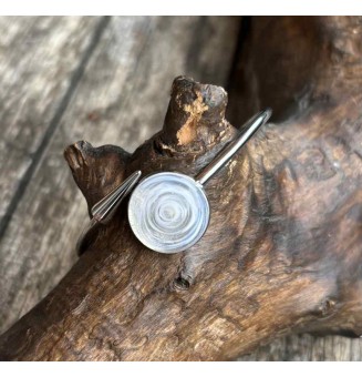 Bracelet pliable en acier inoxydable – Cabochon BLANC en verre filé - pour petits poignets