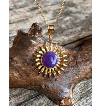 Collier Soleil violet en...