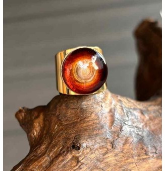 Bague Large Dorée avec...