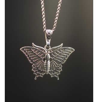 Collier Papillon et Cabochon en Verre – Dégradé Ambré
