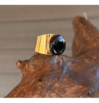 Bague Large Dorée avec...