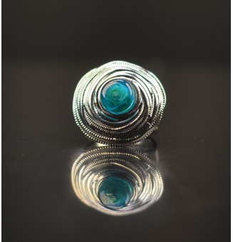 Bague en Verre Filé au...