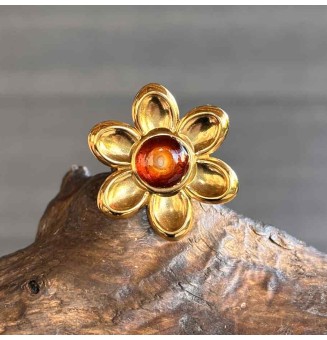Bague fleur dorée –...