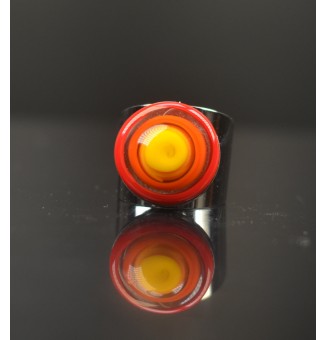 Bague Large avec Cabochon en Verre Filé – Modèle Unique - multicolore