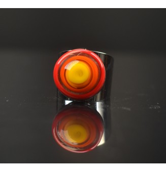 Bague Large avec Cabochon en Verre Filé – Modèle Unique - multicolore