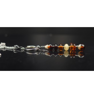 Collier "Éclat de Joie"Dégradé ambré" en perles de verre filé - acier inoxydable