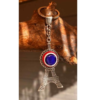 Bijou de sac / Porte-clés TOUR EIFFEL avec cabochon en verre – Création artisanale Liloo Créations