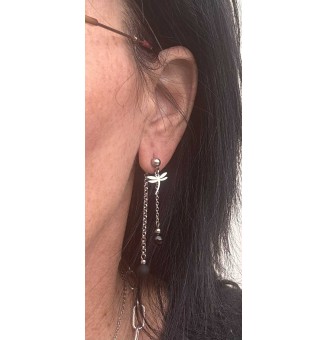 Boucles d'Oreilles en Perles de Verre NOIRES – Élégance et Modernité