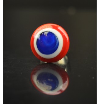 commande speciale collier + bague  bleu blanc rouge