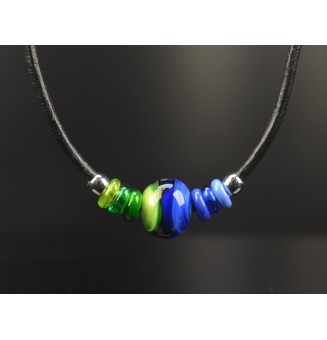 collier bleu vert 45+3 cm...