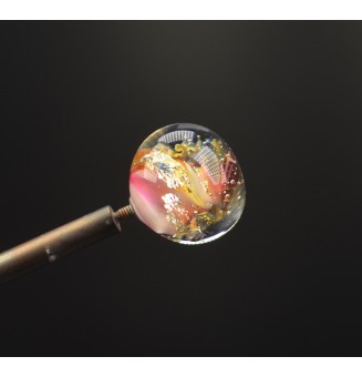 Perle à visser rose et or pour collier ou tout support m2.5 (support non fourni)