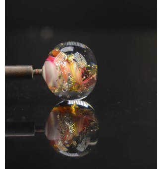 Perle à visser rose et or pour collier ou tout support m2.5 (support non fourni)