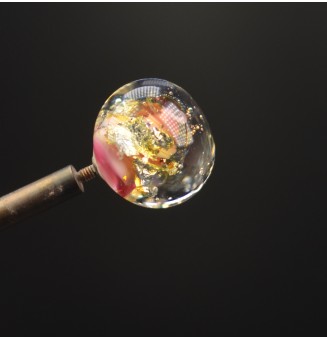 Perle à visser rose et or pour collier ou tout support m2.5 (support non fourni)