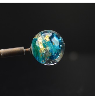 Perle à visser bleu et or...